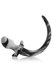 Oxballs pug puppytail - zwart - wit - small