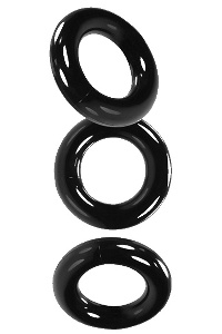 Oxballs willy cockringen 3 stuks - zwart - rekbaar