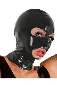 Latex masker zwart een maat  rekbaar