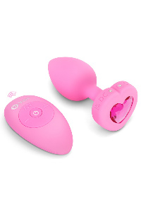 Vibrating heart plug s/m pink