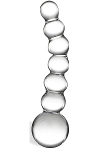 Glas - curved glass beaded dildo