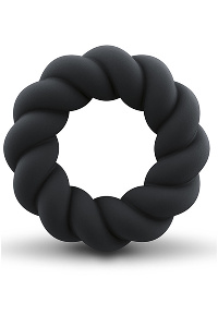 Rocks-off - twist non vibrating liquid silicone ring black