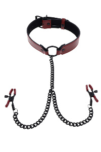 Sportsheets - saffron collar with nipple clamps