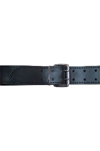 Mister b leren riem gestikt 5cm breed, 75 cm lang zwart