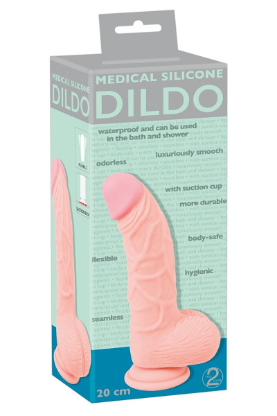 Medische siliconen dildo 20 cm - afbeelding 2