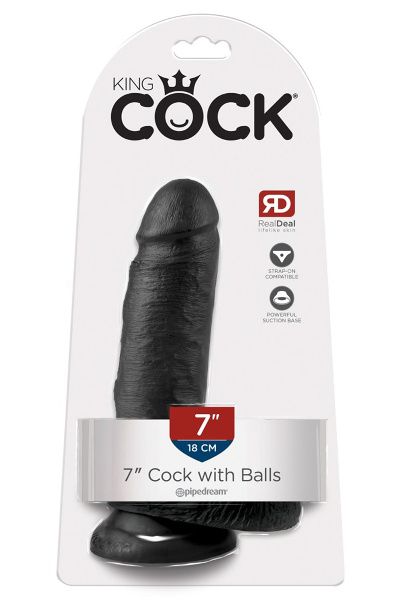 King cock 7" cock w balls zwart - afbeelding 2