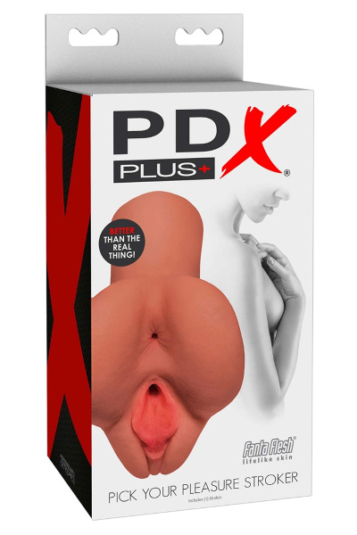Realistische vagina/anus mastrubator bruin - afbeelding 2