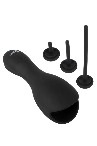 Rebel eikel masturbator met 3 opzetbare dilators