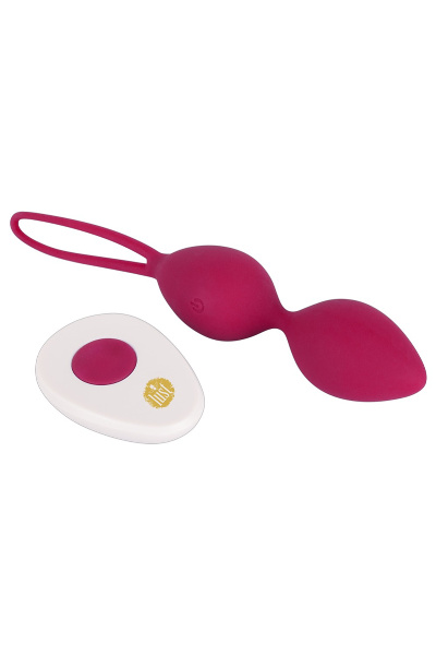 Dubbele love bal - 10 vibratiestanden en afstandsbediening - berry