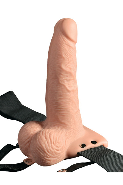 Voorbinddildo, 17,8 cm, 10 vibratiestanden