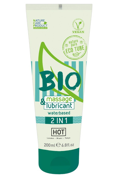 Hot bio massage & glijgel  waterbasis 2in1 100% biologisch