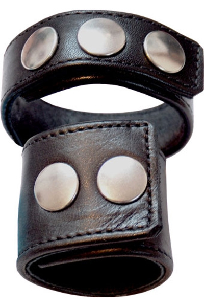Mister B dubbel leren cockstrap breed
