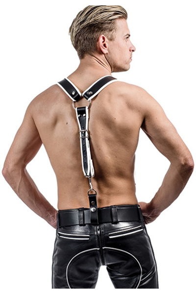 Mister b combi harnas bretels premium wit - afbeelding 2