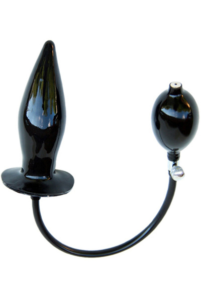 Opblaasbare buttplug  harde kern - zwart large