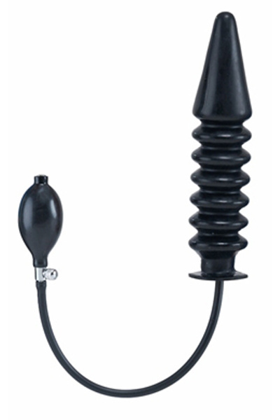 Opblaasbare geribbelde dildo harde kern - zwart large