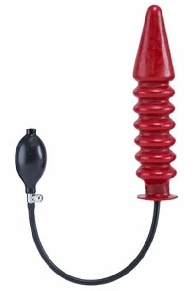 Opblaasbare geribbelde dildo harde kern - rood large