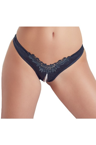 Slip met parelketting door het open kruis
