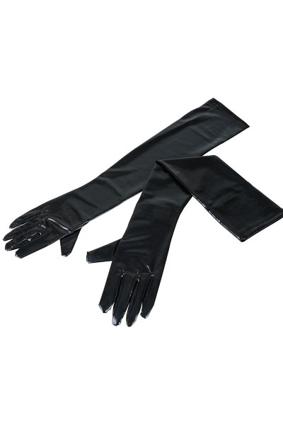 Handschoenen wetlook - een maat -zwart - afbeelding 2