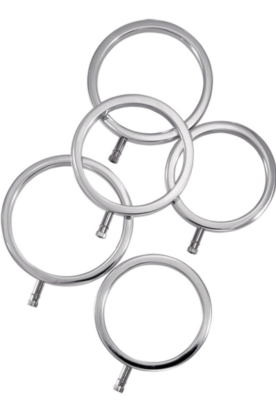 Electrastim - solid metal cock ring set 5 sizes