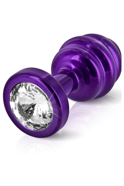 Diogol - ano butt plug geribbeld paars 35 mm