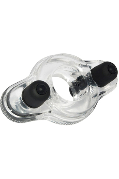 Zizi bi-turbo cockring met dubbele vibratie transparant