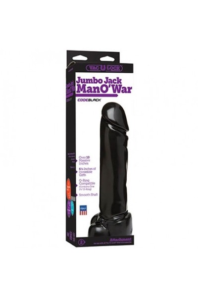 Vac-u-lock jumbo jack - man o' war zwart 24 cm - afbeelding 2