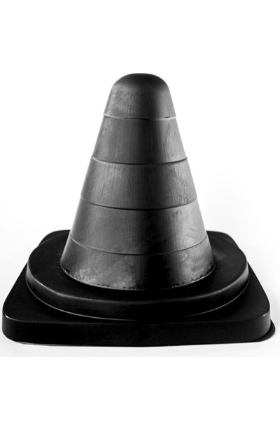 All black traffic cone 19 cm