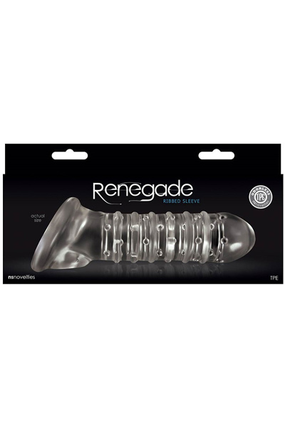 Renegade - geribbelde penis sleeve - doorzichtig - afbeelding 2