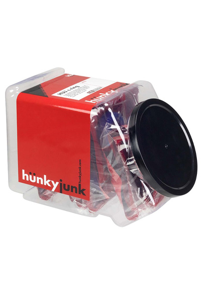Hunkyjunk15 cockringen in diverse kleuren in grote pot 