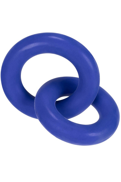 Hunkyjunk cock & ball ringen duo-linked - kobalt - afbeelding 2