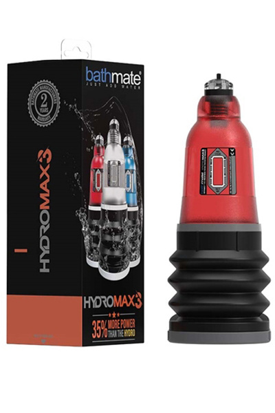Bathmate hydromax3 - doorzichtige rode penis pomp - afbeelding 2