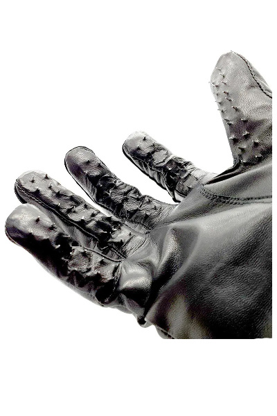 Leren vampire handschoenen met spikes - afbeelding 2