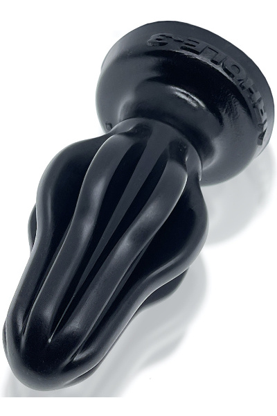 Oxballs siliconen airhole - 3 finned - large - buttplug - zwart - afbeelding 2