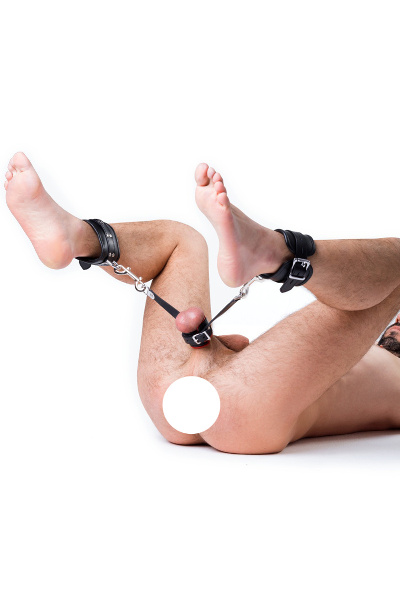 665 leather single buck double pull ballstretcher black - afbeelding 2